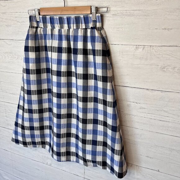 1901 Skirt Womens Size XS Blue Plaid A Line Preppy Academia Lined Knee Length - Picture 5 of 14